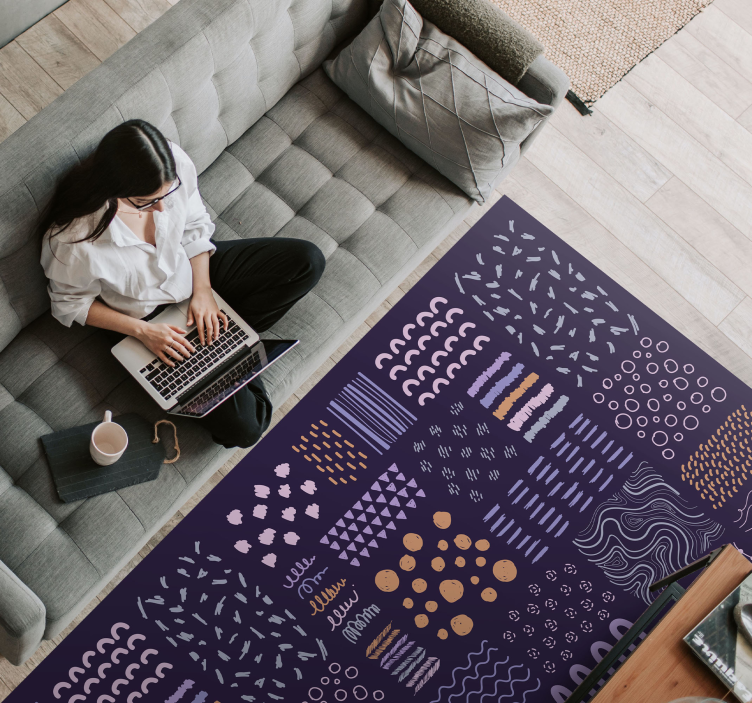 거실용 비닐 깔개 파란색 페인트 스트로크 - TenStickers