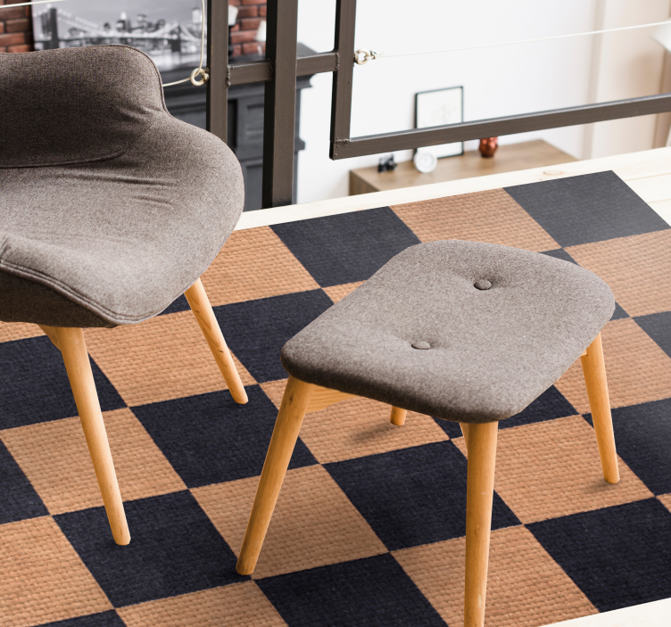 거실용 비닐 깔개 갈색 체크무늬 - TenStickers