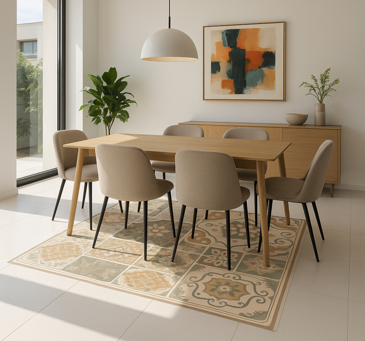 거실용 비닐 깔개 다양한 크기의 시멘트 타일 - TenStickers