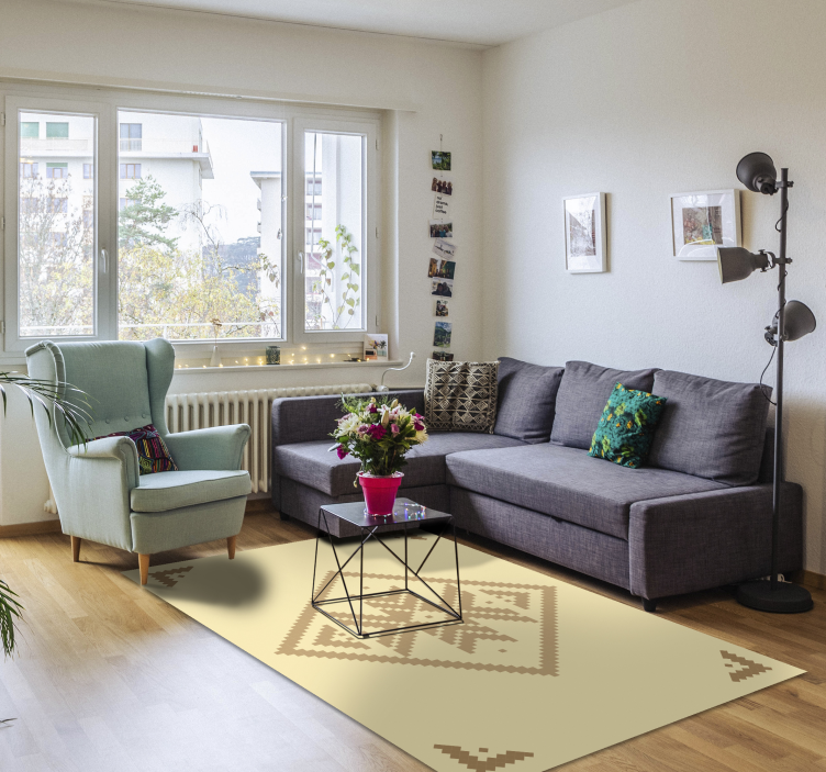 거실용 비닐 깔개 우아한 기하학적 대비 - TenStickers