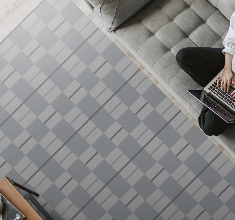 거실용 비닐 깔개 회색 패턴 사각형 - TenStickers