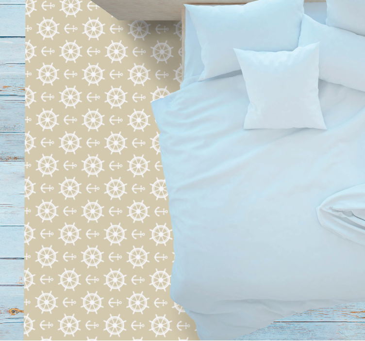 거실용 비닐 깔개 해양 나침반 모티프 - TenStickers