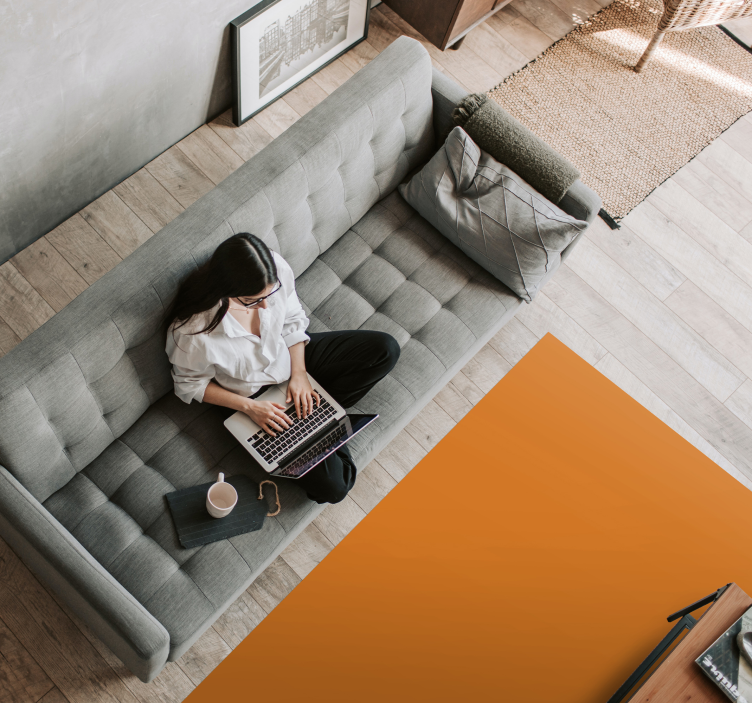 거실용 비닐 깔개 단색 오렌지 표면 - TenStickers