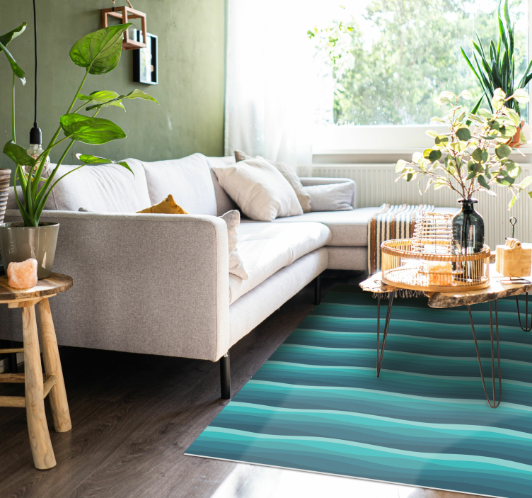 거실용 비닐 깔개 고요한 푸른 파도 - TenStickers