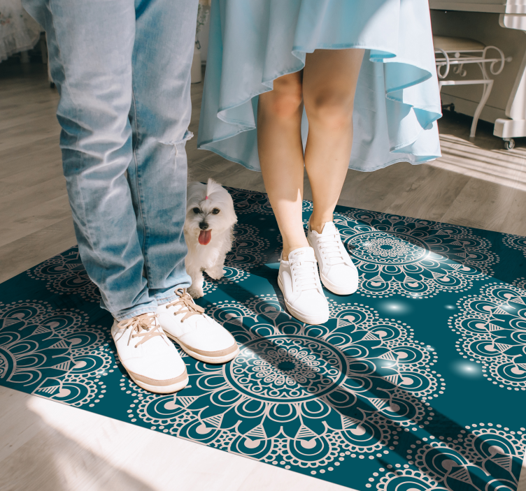 만다라 비닐 카펫 파란 마법 패턴 - TenStickers