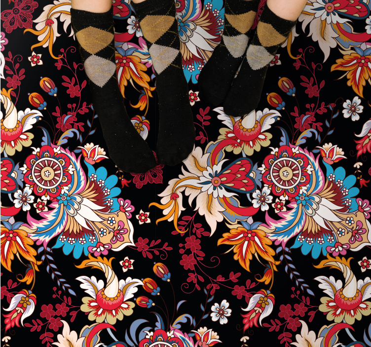 만다라 비닐 카펫 식물에서 영감을 받은 디자인 - TenStickers