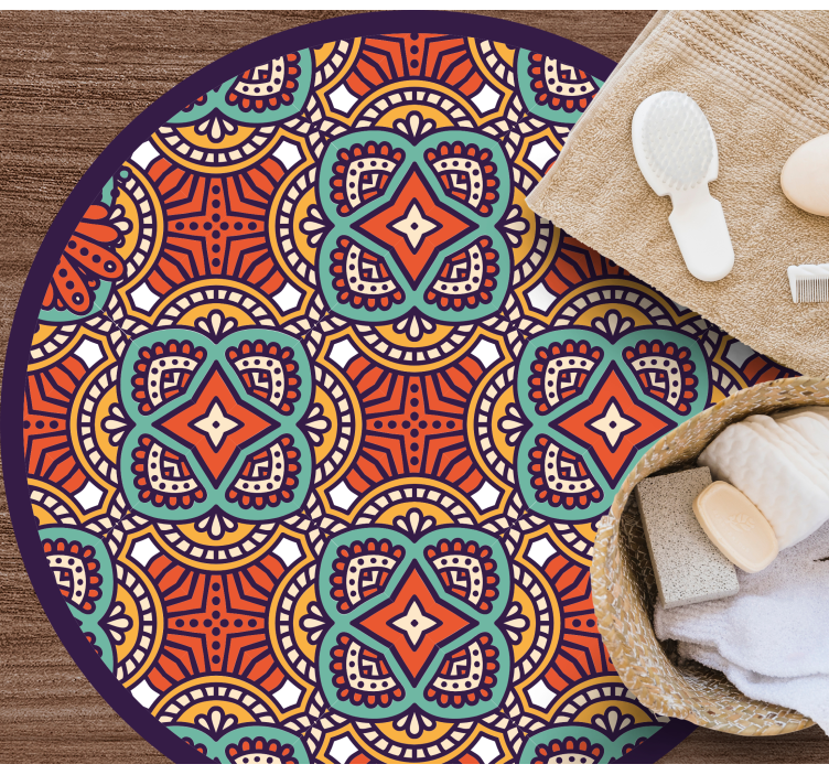 만다라 비닐 카펫 다채로운 기하학적 조화 - TenStickers