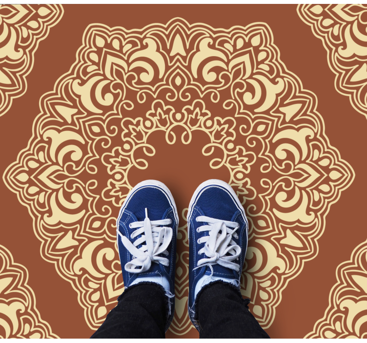 만다라 비닐 카펫 복잡한 식물 배열 - TenStickers