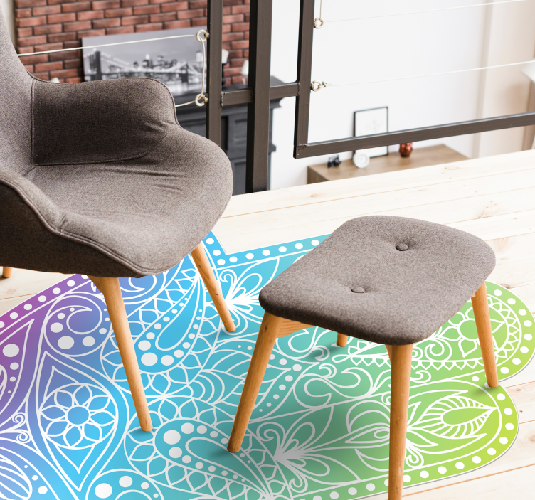 만다라 비닐 카펫 그라데이션 핸드 오브 파티마 - TenStickers