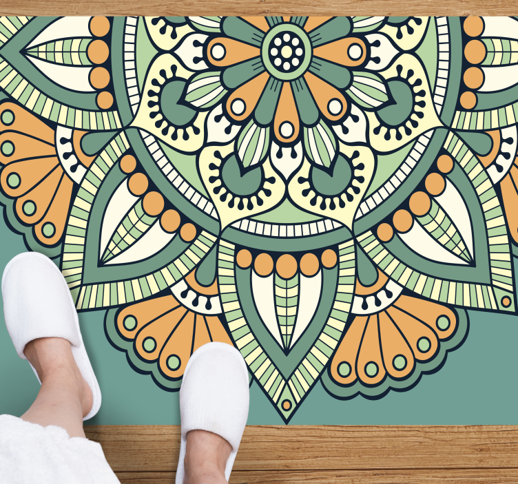 만다라 비닐 카펫 반꽃무늬 - TenStickers