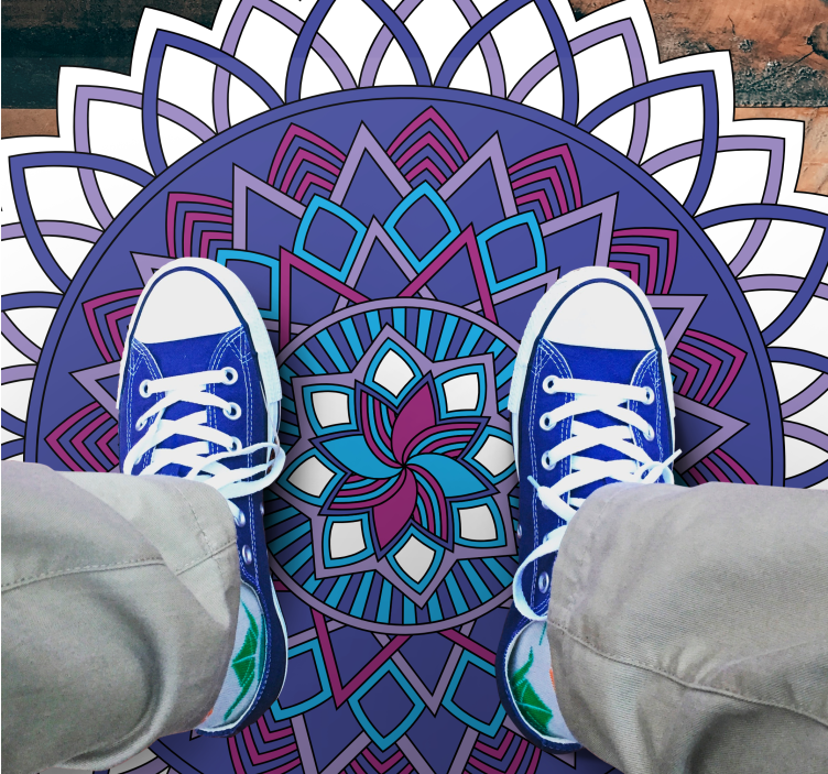 만다라 비닐 카펫 정교한 꽃 배치 - TenStickers