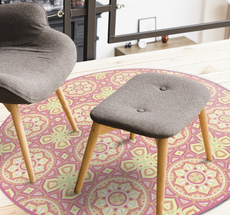 만다라 비닐 카펫 만다라 패턴 원 - TenStickers