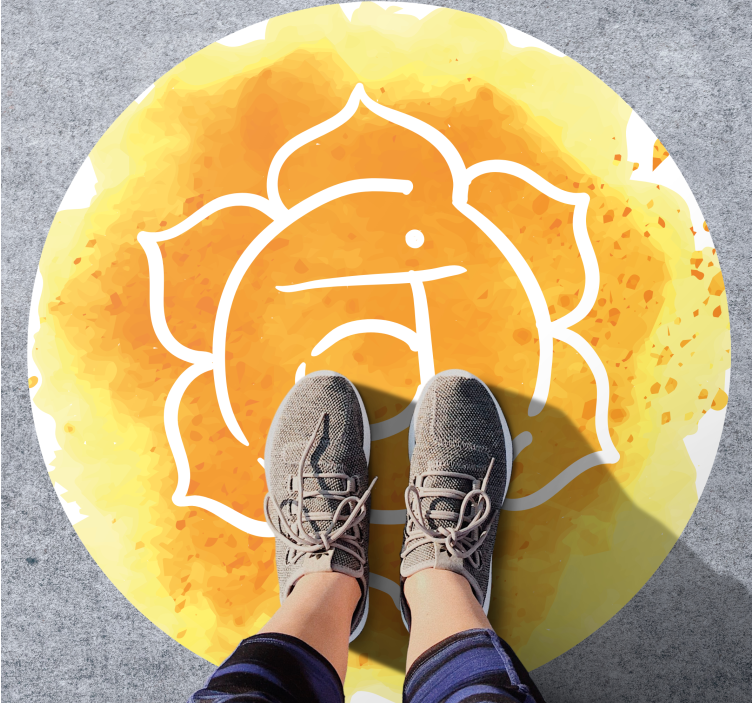 만다라 비닐 카펫 빛나는 차크라 심볼 - TenStickers