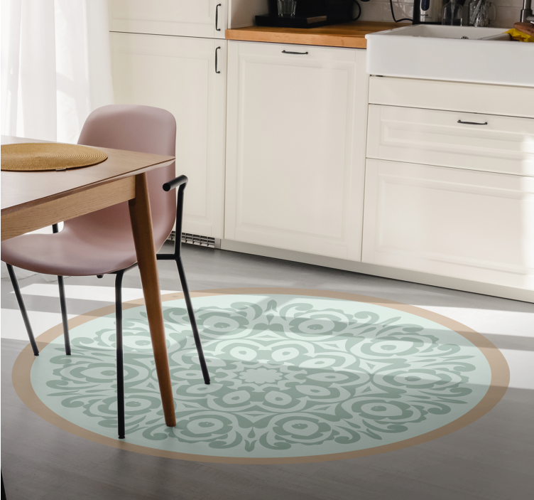 만다라 비닐 카펫 원형 식물 배열 - TenStickers