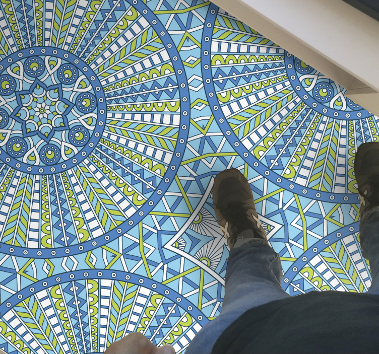 만다라 비닐 카펫 스타일리시한 기하학적 패턴 - TenStickers