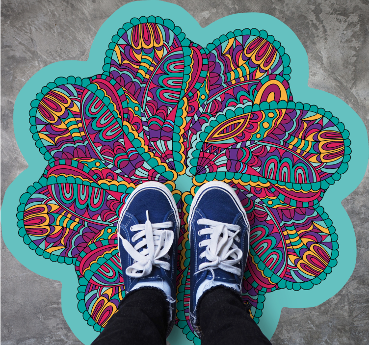 만다라 비닐 카펫 다채로운 모티프 - TenStickers