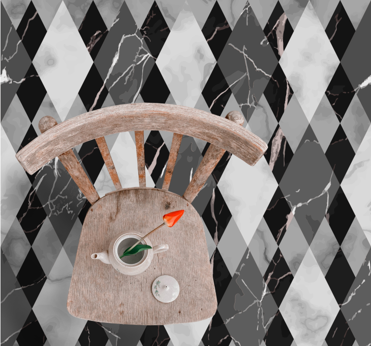 대리석 비닐 러그 다이아몬드 대리석 패턴 - TenStickers