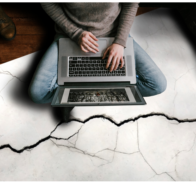 대리석 비닐 러그 주름진 흰색 모조 - TenStickers