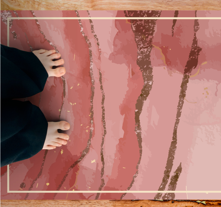 대리석 비닐 러그 우아한 핑크 소용돌이 - TenStickers