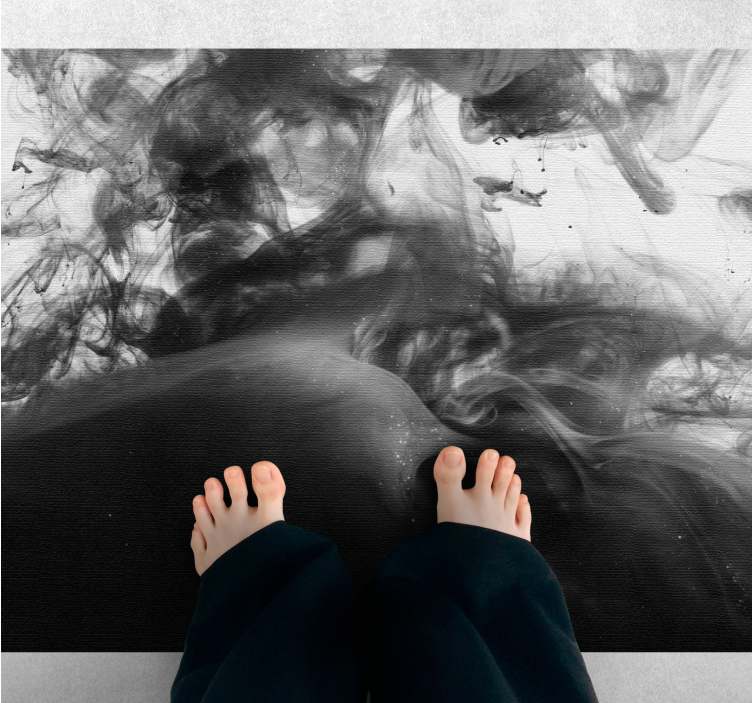 대리석 비닐 러그 모노크롬 추상 소용돌이 - TenStickers