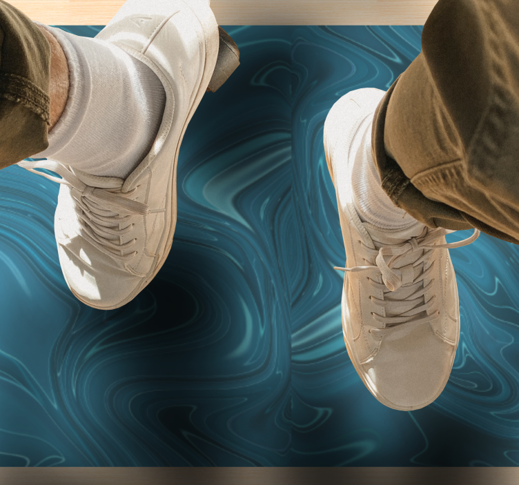 대리석 비닐 러그 소용돌이치는 바다의 빛깔 - TenStickers