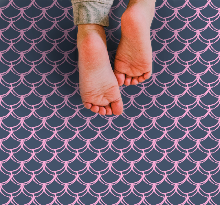 인어 타일 패턴 사각 비닐 깔개 - TenStickers