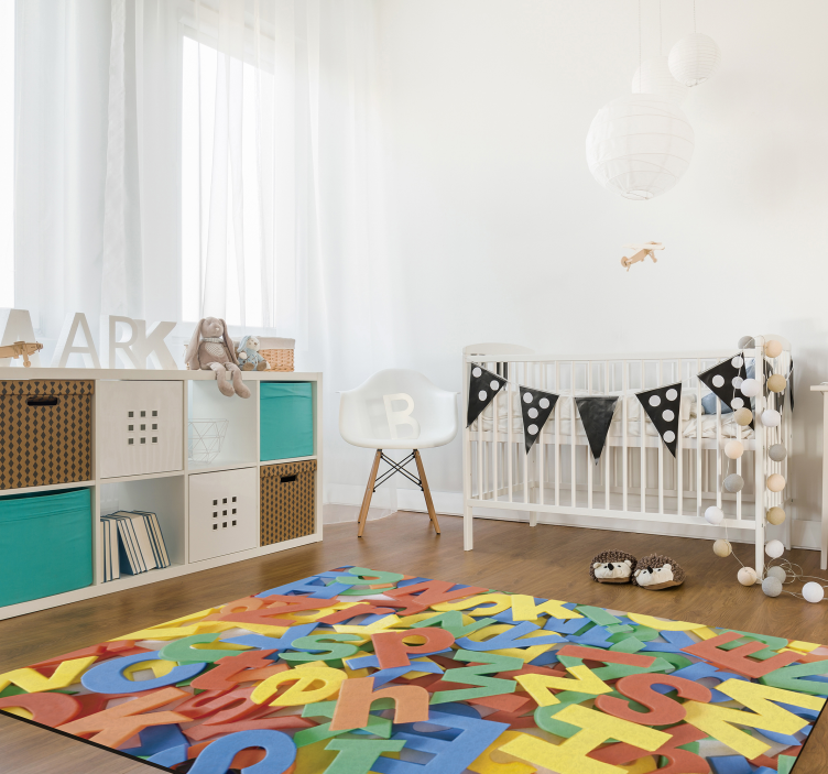 알파벳 비닐 카펫 다채로운 알파벳 놀이 표면 - TenStickers