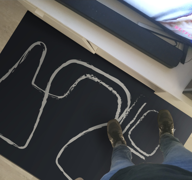 미니멀리스트 효과 비닐 카펫 추상 선 패턴 - TenStickers