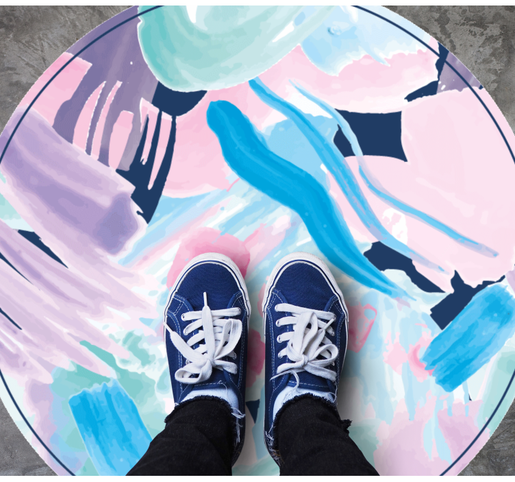 미니멀리스트 효과 비닐 카펫 다채로운 추상 미술 - TenStickers