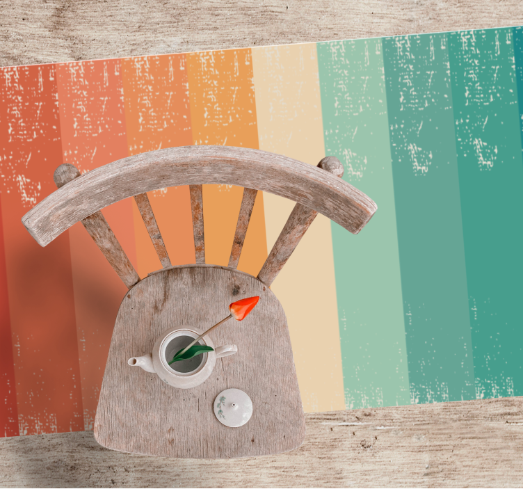 미니멀리스트 효과 비닐 카펫 다채로운 스트라이프 레이어 - TenStickers