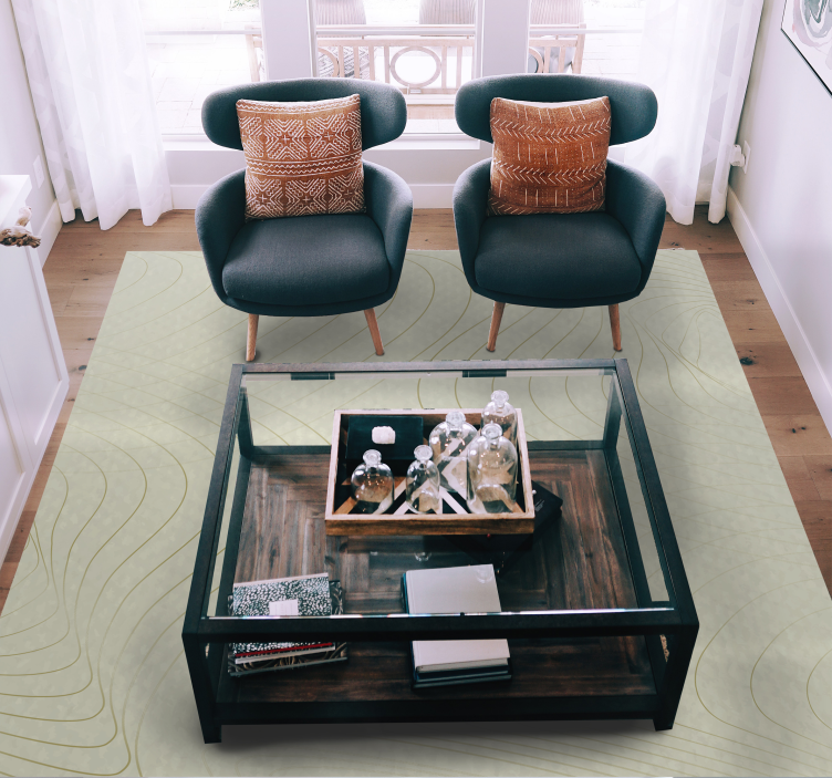 미니멀리스트 효과 비닐 카펫 흐르는 선 아트 - TenStickers