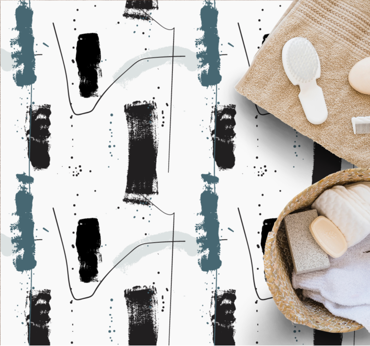 미니멀리스트 효과 비닐 카펫 선형 추상 도형 - TenStickers