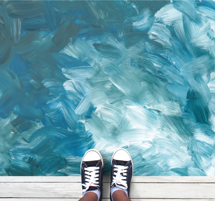 미니멀리스트 효과 비닐 카펫 해양 브러시 스트로크 - TenStickers