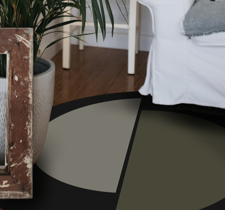 미니멀리스트 효과 비닐 카펫 투톤 타원형 - TenStickers