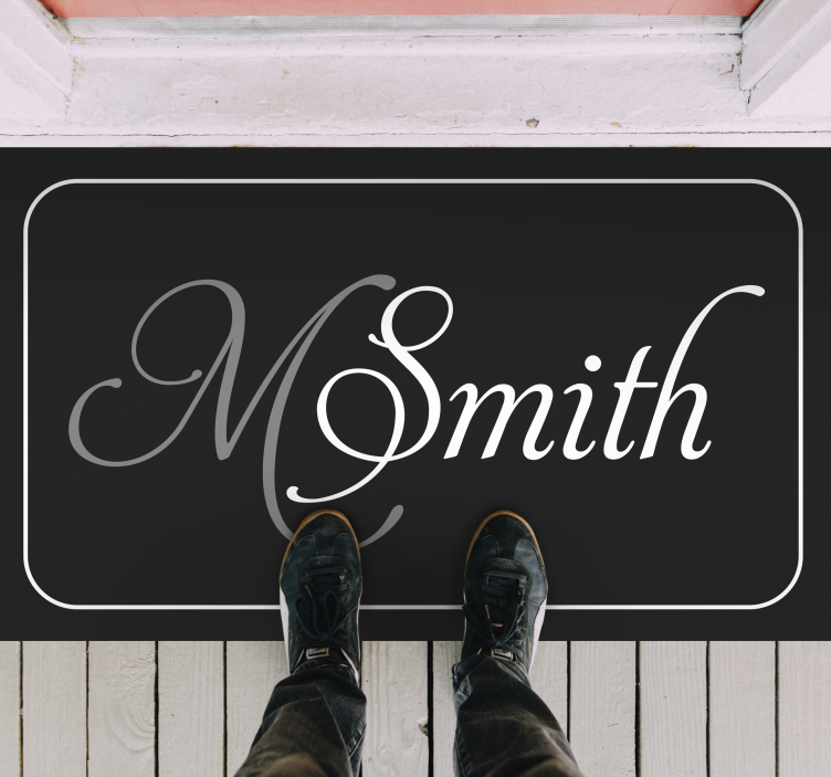 이니셜과 이름이 모던 한 러그가있는 모던 한 디자인 - TenStickers