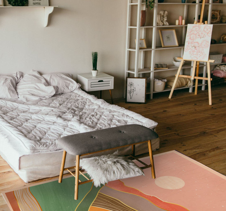 모던 효과 비닐 카펫 추상 산 풍경 - TenStickers