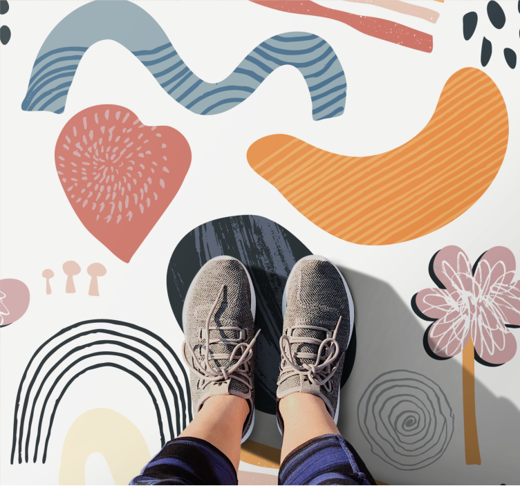 모던 효과 비닐 카펫 추상 도형 앙상블 - TenStickers