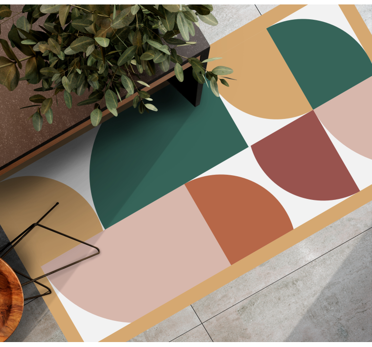 모던 효과 비닐 카펫 각진 추상 세그먼트 - TenStickers