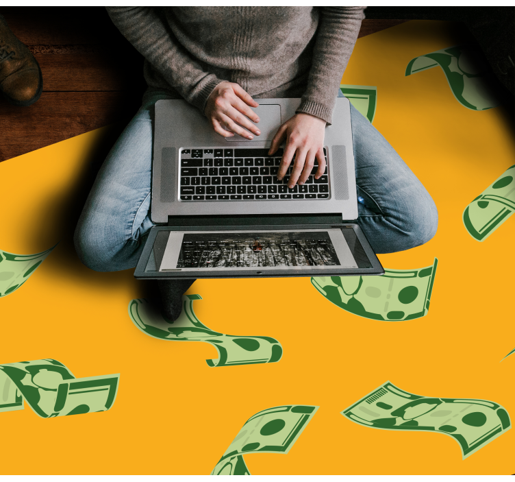 모던 효과 비닐 카펫 머니 플로우 패턴 - TenStickers