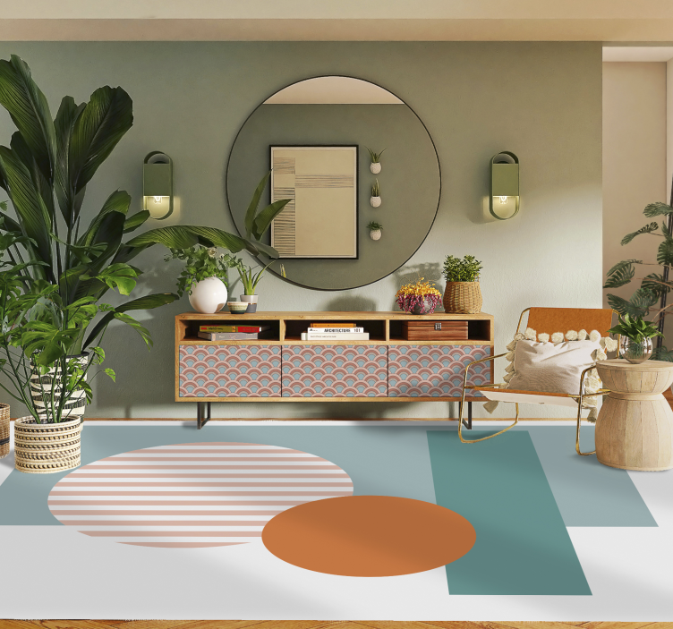 모던 효과 비닐 카펫 화사한 기하학적 원형 - TenStickers