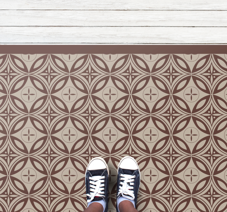 모자이크 효과 비닐 카펫 갈색 패턴 형태 - TenStickers