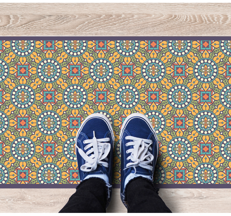 모자이크 효과 비닐 카펫 다채로운 노란색 조합 - TenStickers