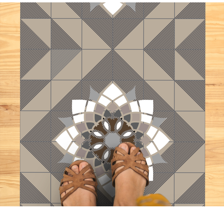 모자이크 효과 비닐 카펫 기하학적 꽃무늬 - TenStickers