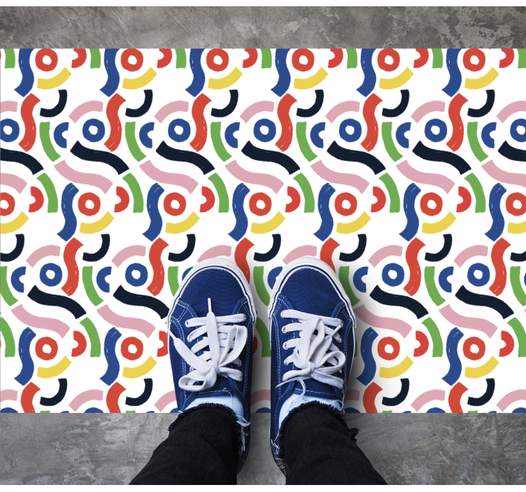 모자이크 효과 비닐 카펫 생동감 있는 기하학적 패턴 - TenStickers