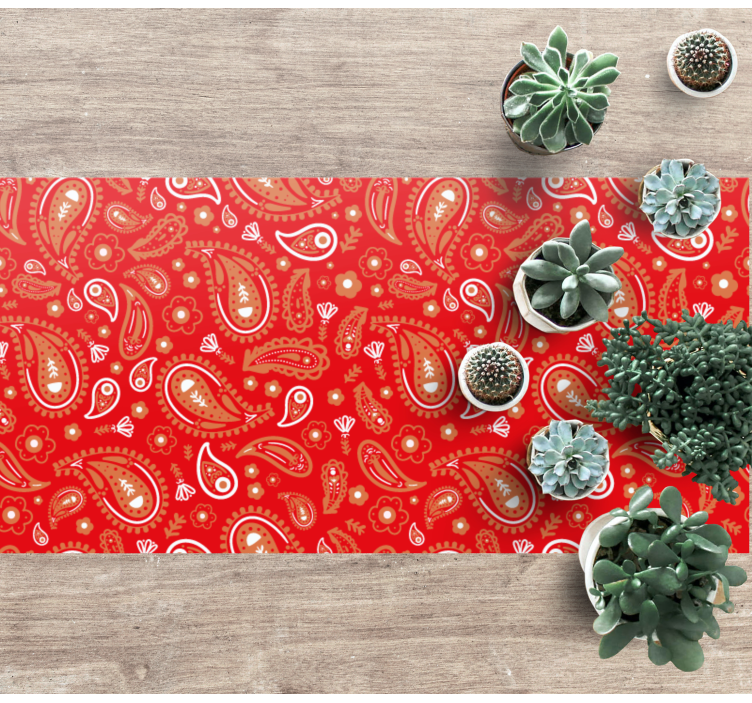 모자이크 효과 비닐 카펫 생동감 넘치는 페이즐리 프린트 - TenStickers