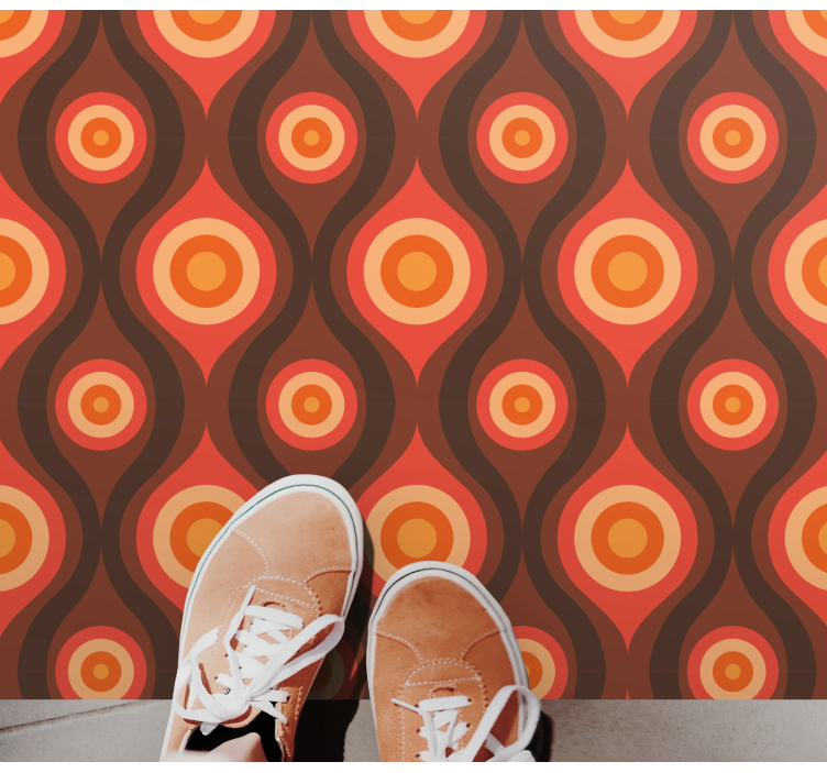 모자이크 효과 비닐 카펫 빈티지 원형 모티프 - TenStickers