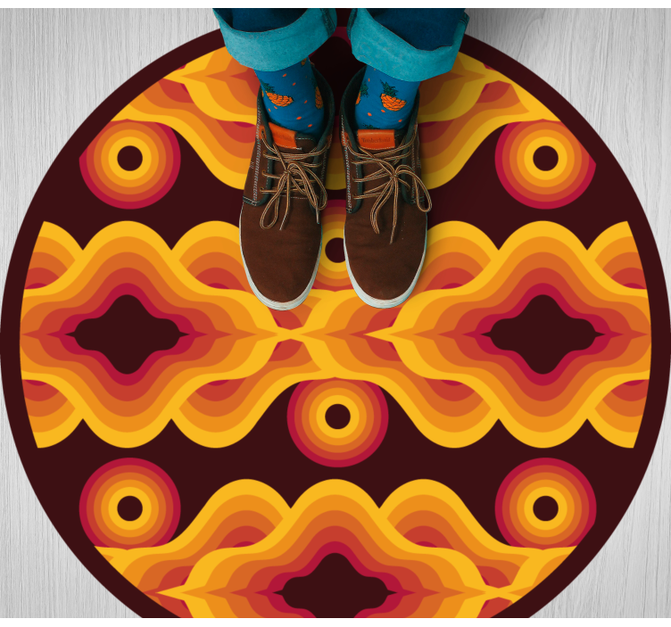 모자이크 효과 비닐 카펫 빈티지 나선 무늬 - TenStickers