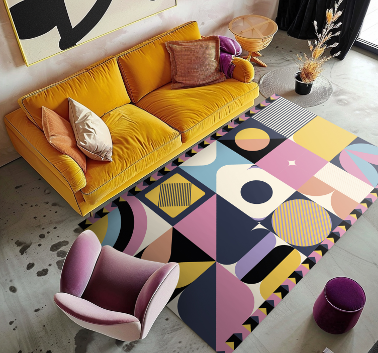 멀티 피규어 기하학 예술 기하학 양탄자 - TenStickers