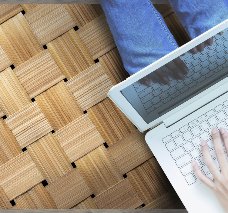 천연 대나무 패턴 질감 카펫 - TenStickers