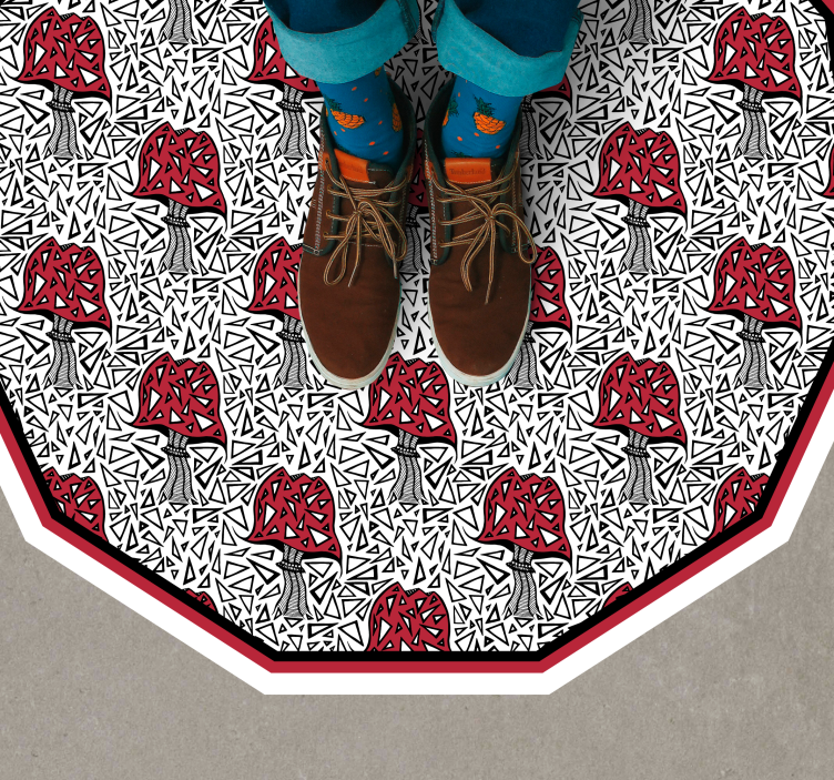 비닐 카펫 자연 예술적인 버섯 모티프 - TenStickers